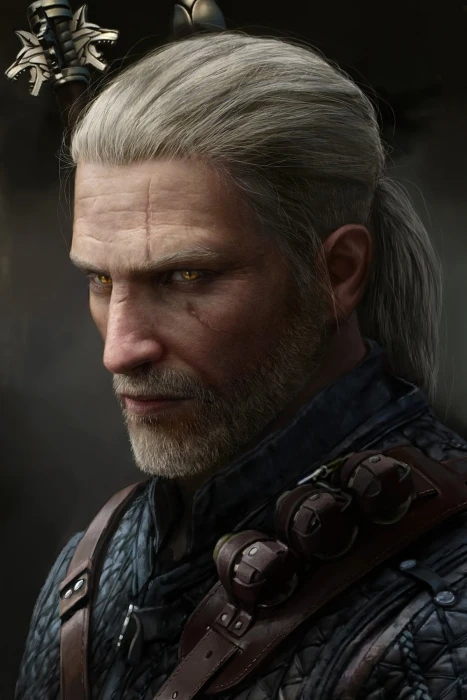 drawing The Witcher Geralt of Rivia men warrior silver hair