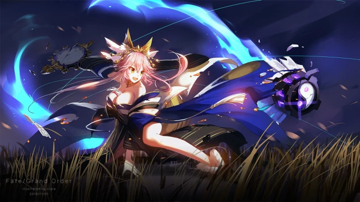 female animated character wallpaper Fate Grand Order Caster Extra 2k