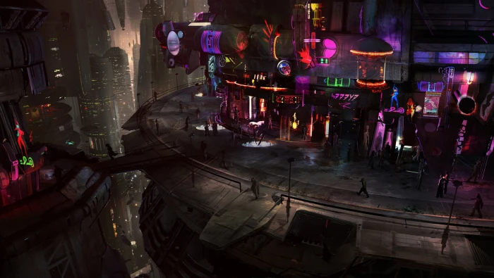 Final Fantasy game still screenshot cyberpunk science fiction 2k