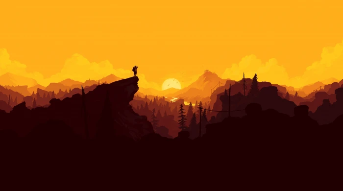 Firewatch Flat Landscape Aero Vector Art Yellow Explorer 2k 4k 5k