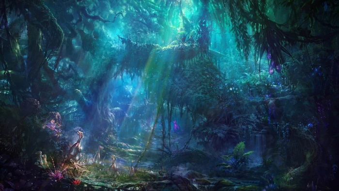forest digital wallpaper artwork fantasy art concept jungle 2k
