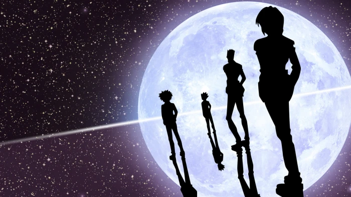 Hunter anime silhouette stars planet 2k