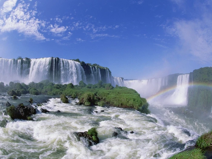 Iguazu Falls timelapse of waterfalls Nature Scenery green 2k