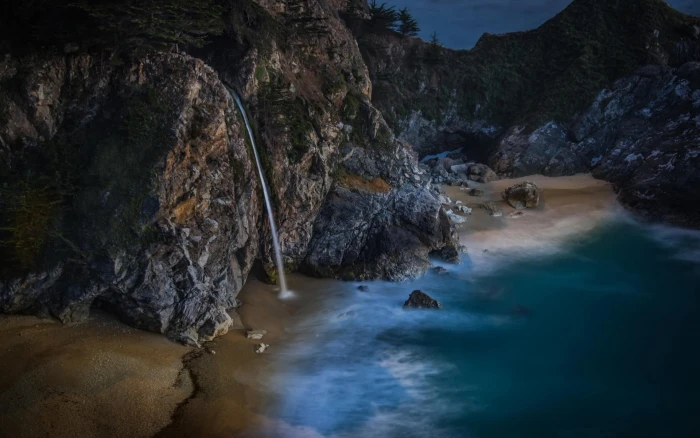 landscape photography of body water near mountain nature 2k