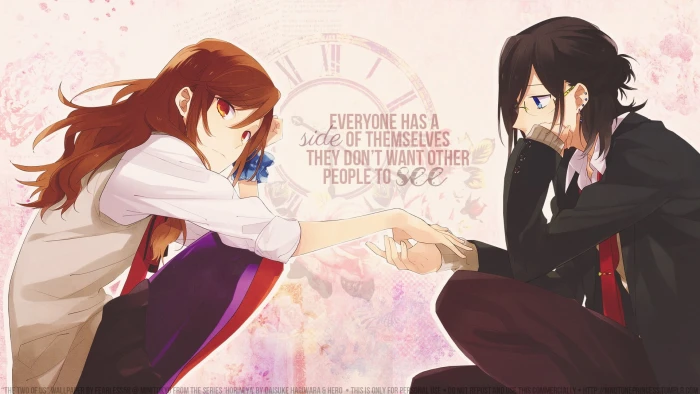 male and female fictional character wallpaper anime Horimiya 2k