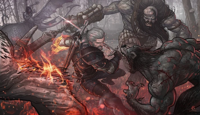 male character holding sword digital wallpaper The Witcher 2 Assassins of Kings 2k