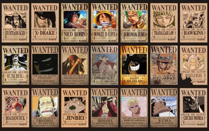 OnePiece wanted list One Piece character poster collage photo