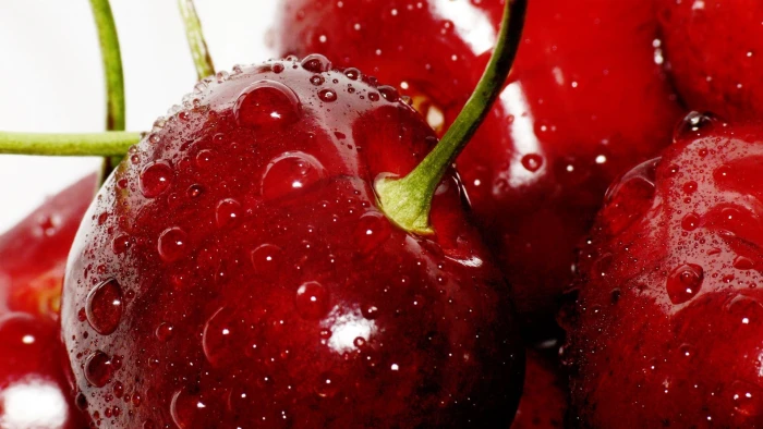 red cherry Wall Food fruit freshness ripe close up nature 2k