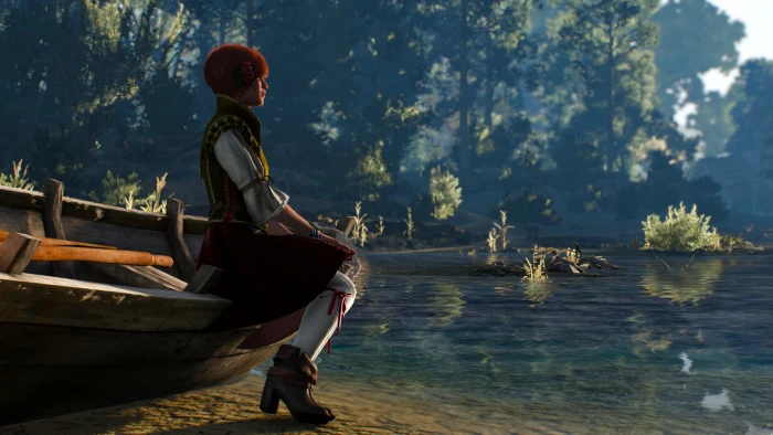 red hair woman on boat illustration The Witcher 3 Wild Hunt 2k