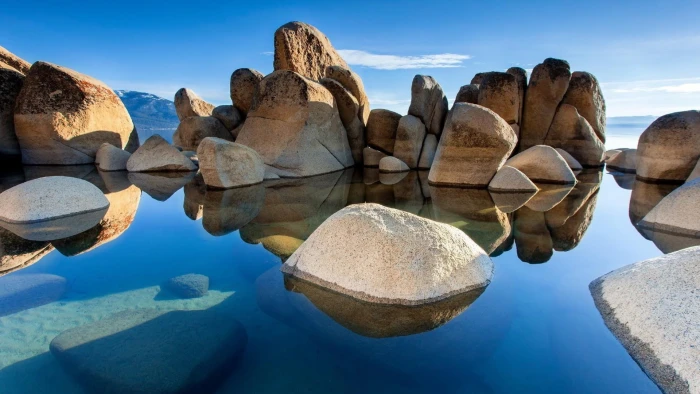 rock reflection water sky formation geology landscape 2k