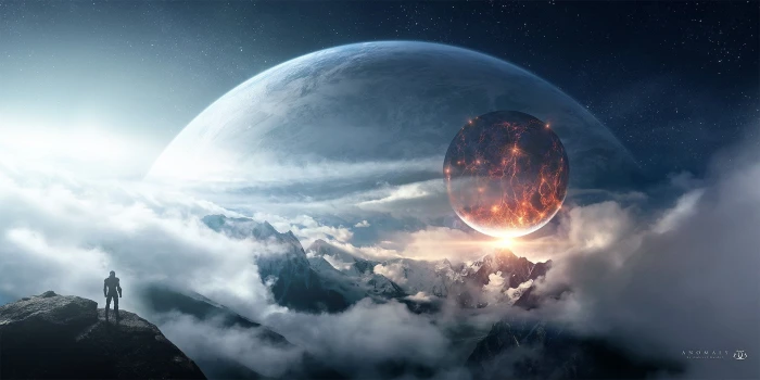 Sci Fi Landscape Planet Rise 2k