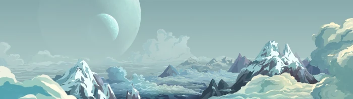 snow space art planet nature artwork sky clouds mountains 2k 4k