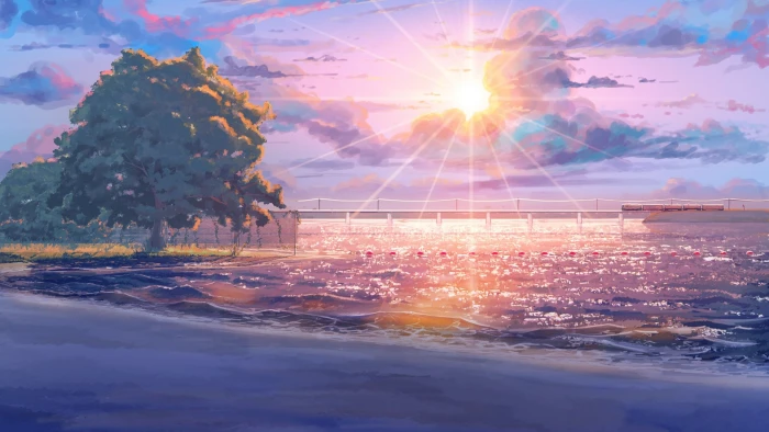 sun rays beach visual novel ArseniXC clouds Everlasting Summer 2k
