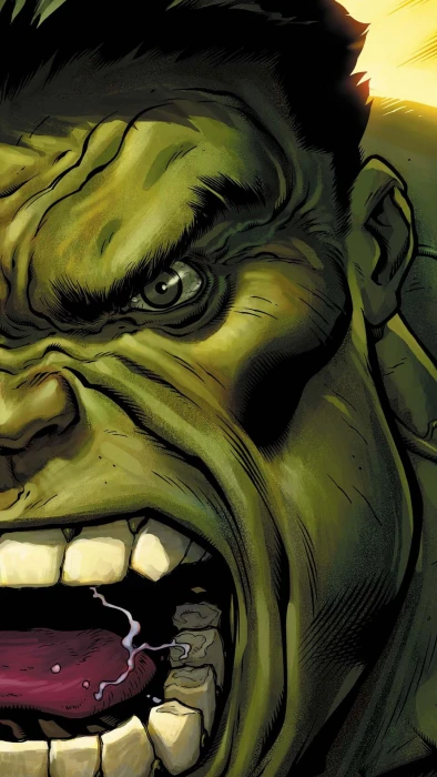 The Incredible Hulk illustration green eyes angry comic books