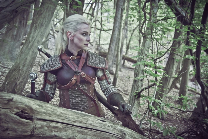 women's brown and grey armour The Witcher cosplay 3 Wild Hunt 2k