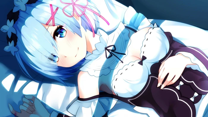girl in purple and white top anime character Rem Re Zero 2k