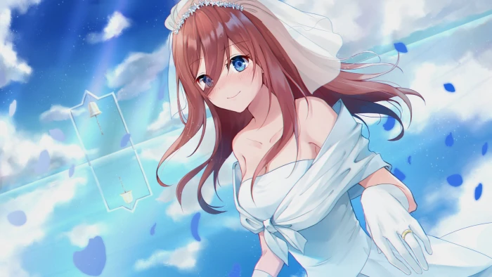 Anime The Quintessential Quintuplets Girl Miku Nakano Wedding Dress 2k