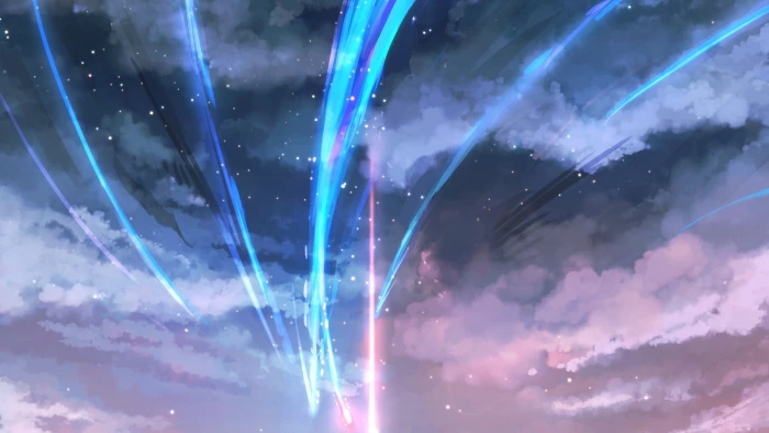 Kimi no na wa movie poster Your Name digital art clouds anime 2k