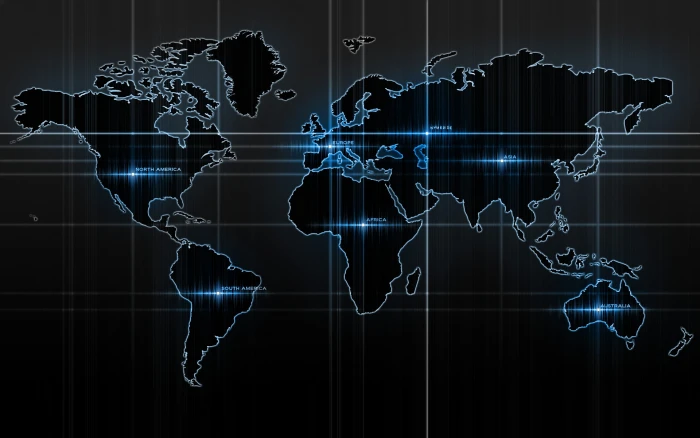 illustration of black and gray map world dark continents 2k