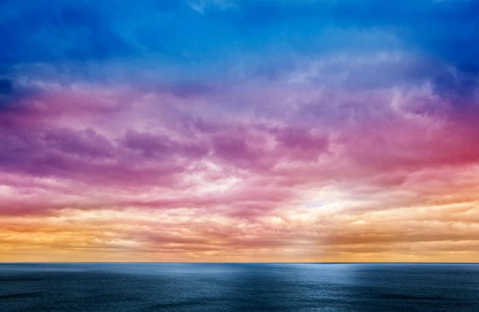 landscape photo of rainbow colored clouds HDR background backdrop 2k