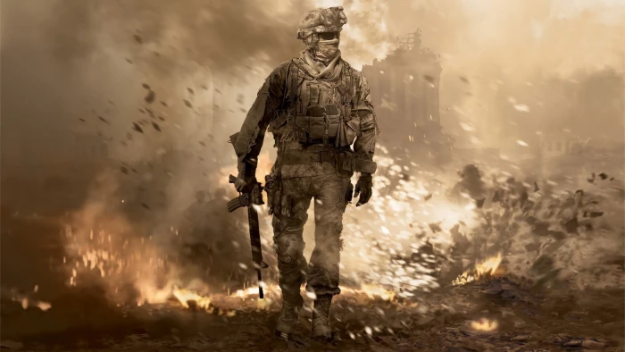 man wearing army gear holding rifle digital wallpaper Call of Duty 2k