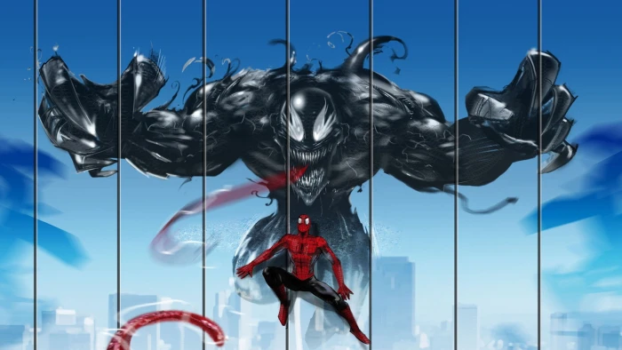 Marvel Venom and Spider Man digital wallpaper untitled Comics 2k