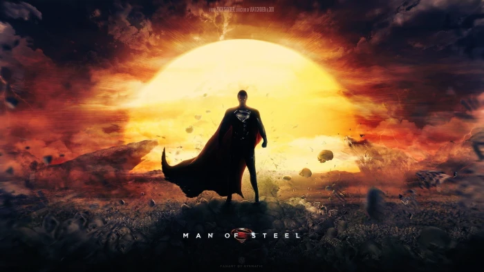Man of Steel Superman wallpaper movies sky sunset orange color 2k