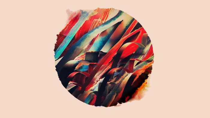 multicolored abstract painting digital art simple circle colorful 2k