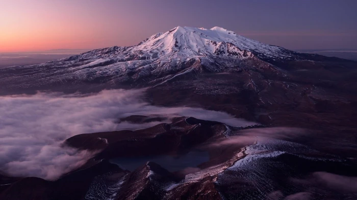 mountain mountainous landforms sky volcano ruapehu dawn 2k