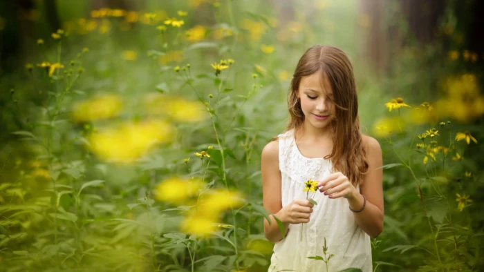 nature flowers little girl children one person plant holding 2k
