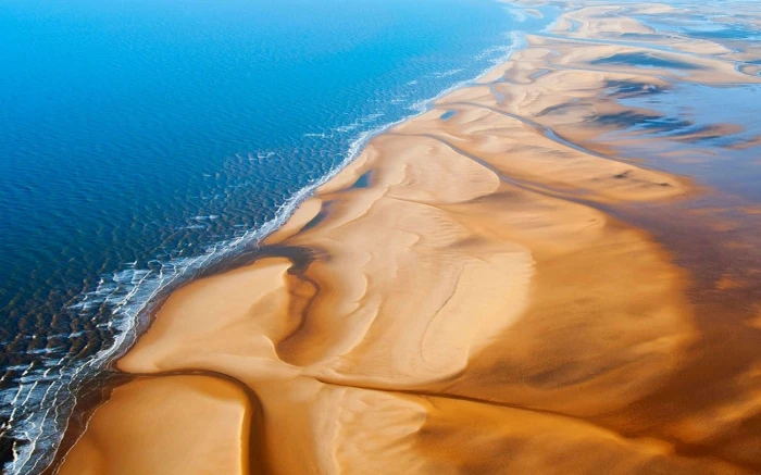 nature landscape beach sand sea sunlight aerial view
