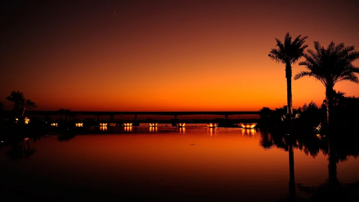 nature sun sunset sky sunrise silhouette dusk water 2k