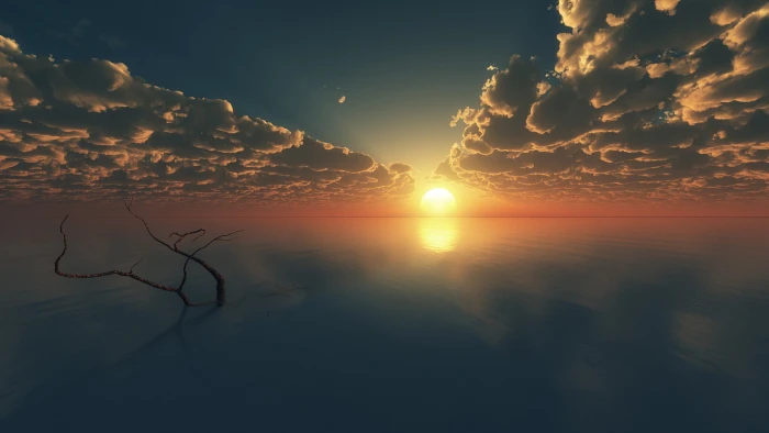 nature sun sunset sunrise sky star silhouette water 2k