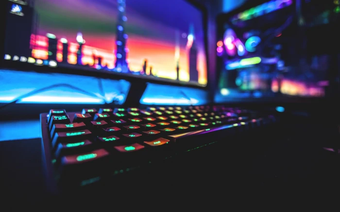 neon keyboards computer PC gaming colorful 2k