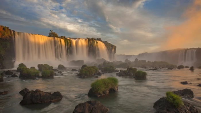Niagara Falls river waterfall Brazil Iguazu nature 2k
