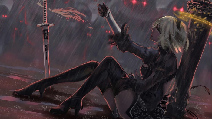 Nier Automata digital wallpaper video games 2k