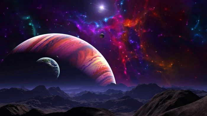 planet digital wallpaper artwork fantasy art concept sky 2k