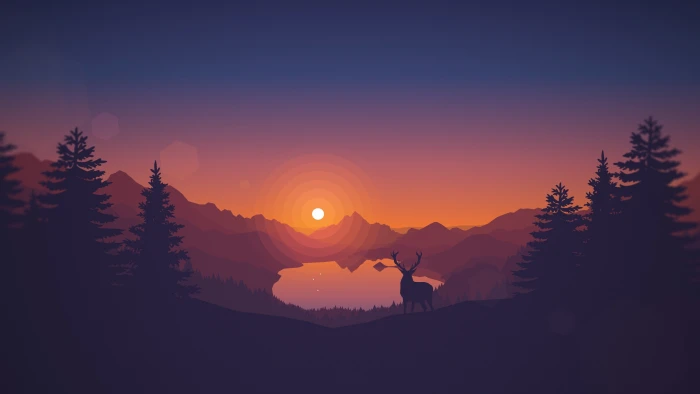 animals artwork Clear Sky Deer digital art drawing Firewatch 2k 4k