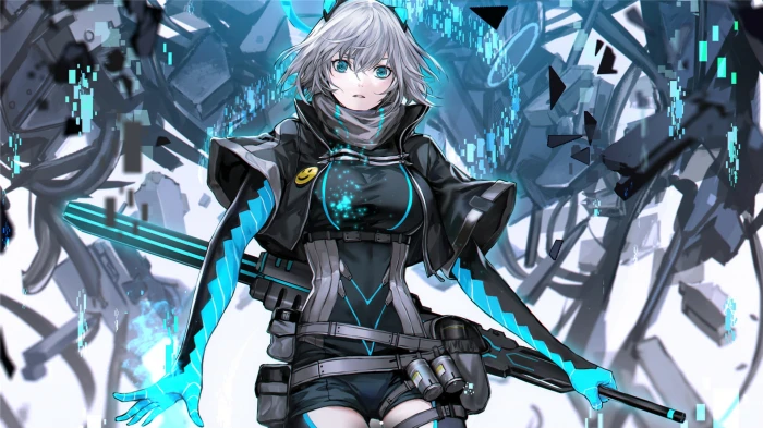 animation comic art Girl With Weapon anime girls 2k