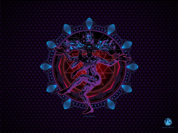 blue and red Nataraj wallpaper Shiva digital art no people