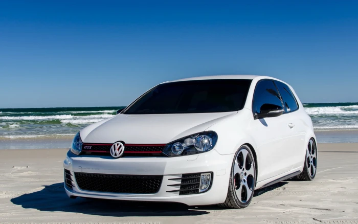 car vehicle Volkswagen Golf GTI sea beach land water 2k