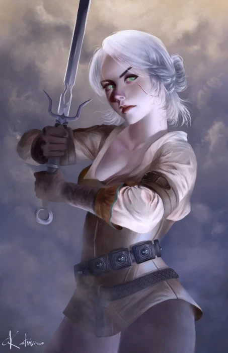 Emma Ronkainen sword video game characters Ciri scars girls 2k