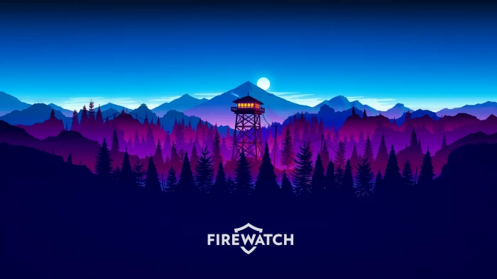 Firewatch digital wallpaper purple and blue mountains illustration 25 2k 4k