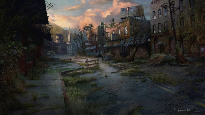 ghost town graphics The Last of Us concept art video games 2k