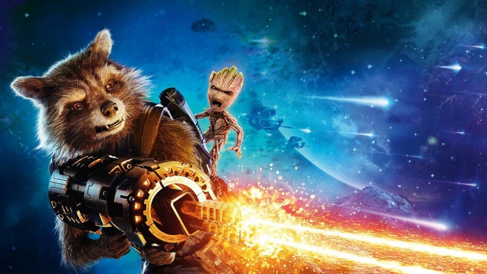 Guardians of The Galaxy Rocket and Groot digital wallpaper the Vol 2 2k