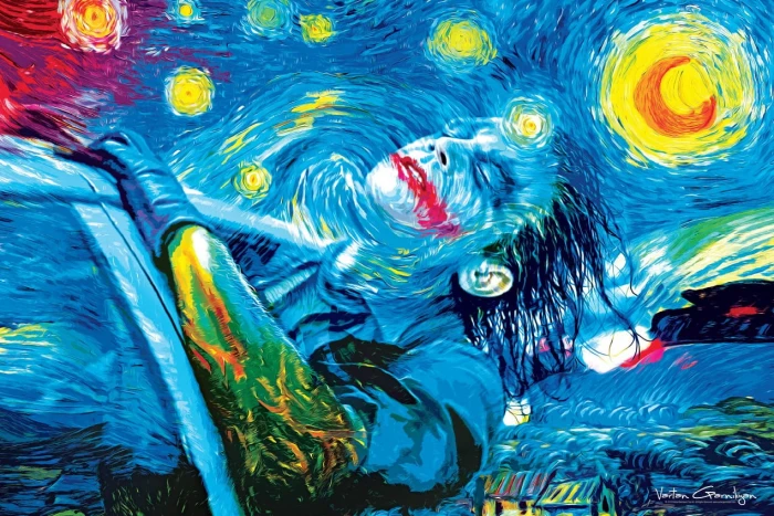 Joker abstract painting artwork water multi colored backgrounds
