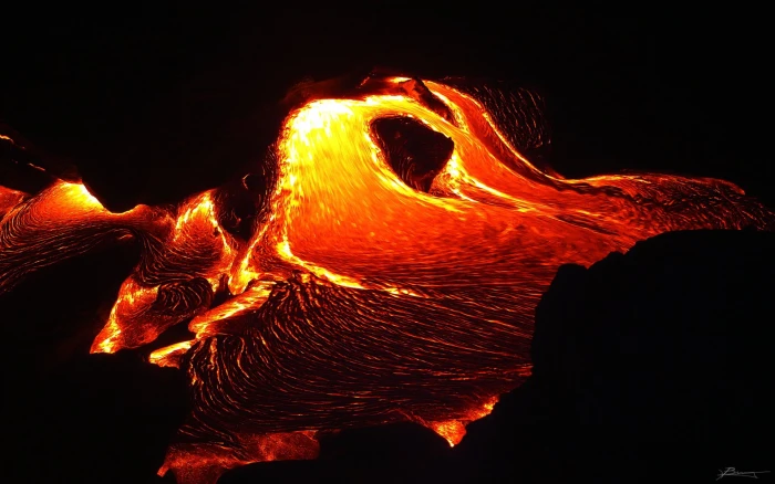 Lava Night Magma HD nature 2k