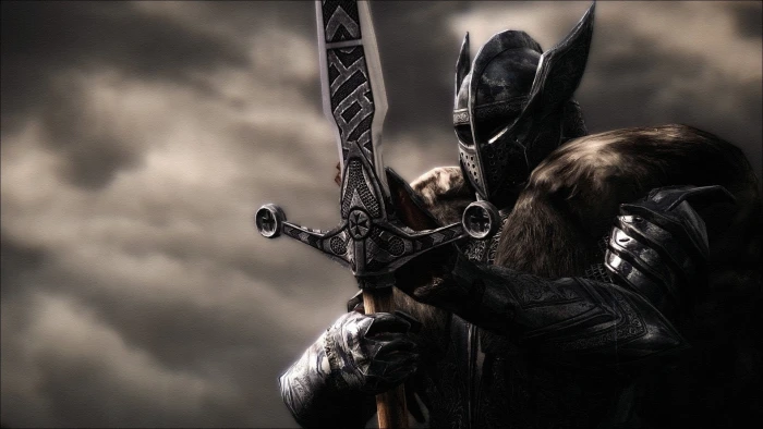 man holding gray sword digital wallpaper knight warrior armor 2k