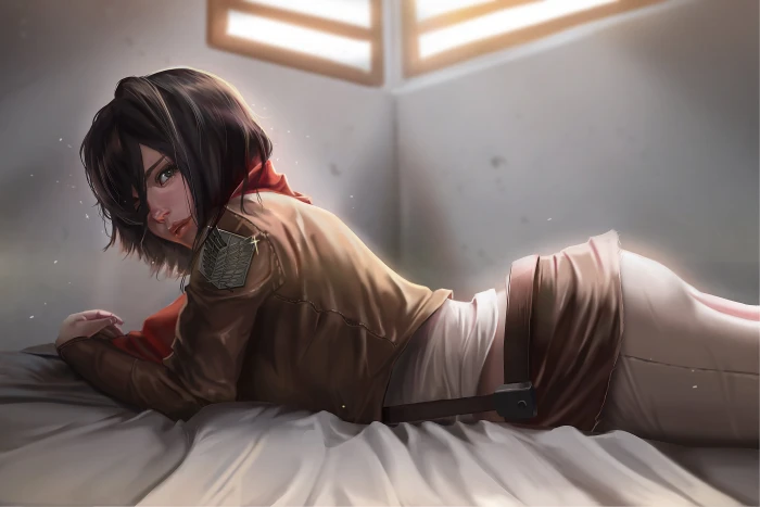 Mikasa Ackerman Shingeki no Kyojin anime girls brunette 2k 4k