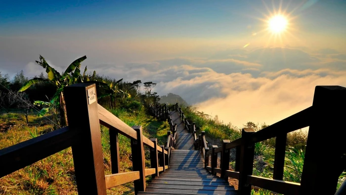 nature bridge sky city travel landscape river architecture 2k